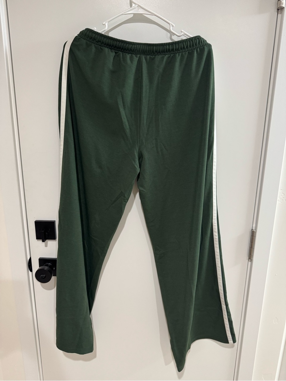 American Eagle‎ Forest Green Track Joggers White Side Stripes Small - Picture 3 of 4